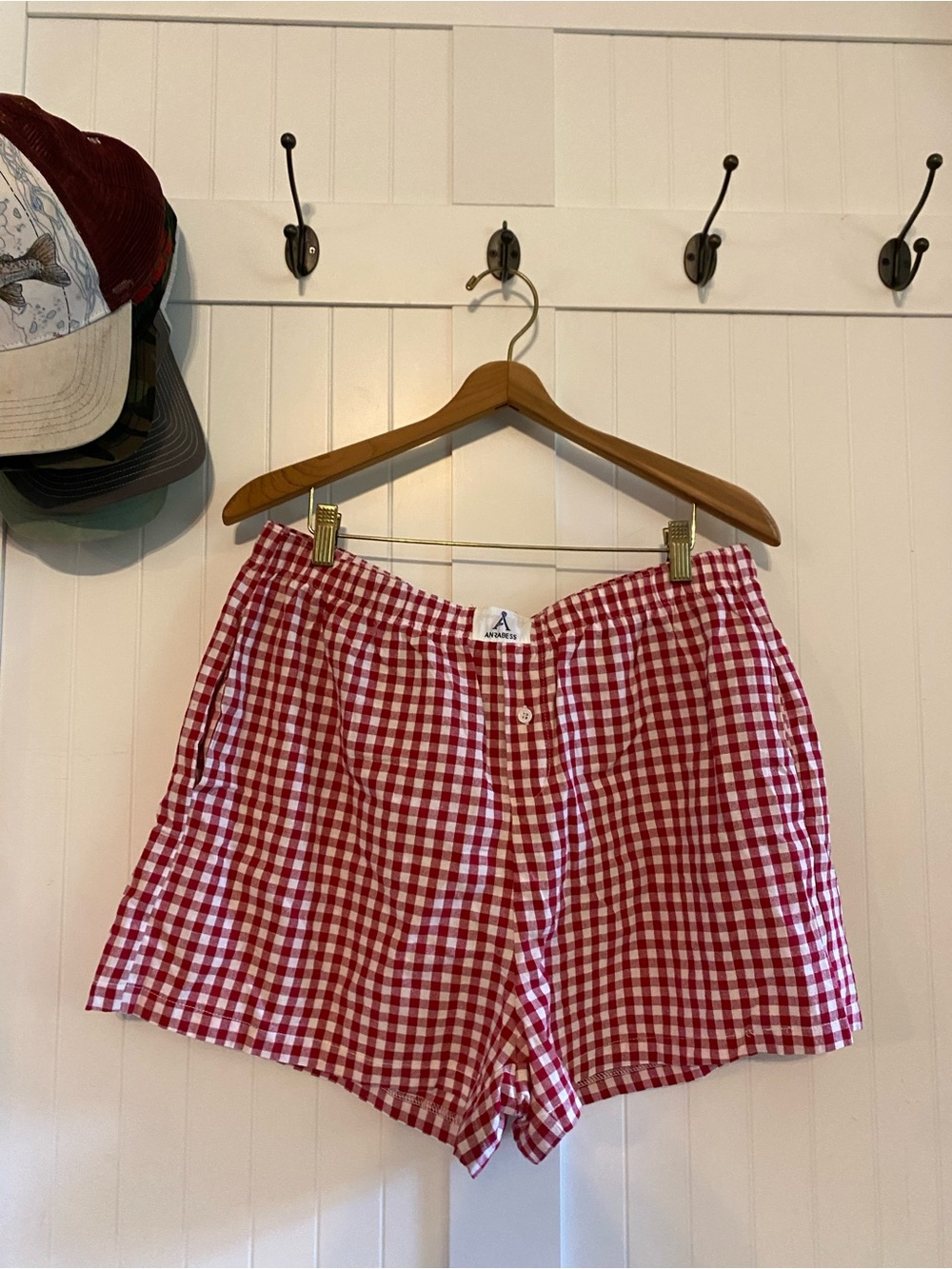 Cute Gingham Red Women's Shorts XL